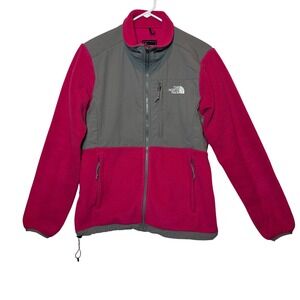 The North‎ Face Denali Fleece Jacket Womens M Pink Gray Full Zip Recycled